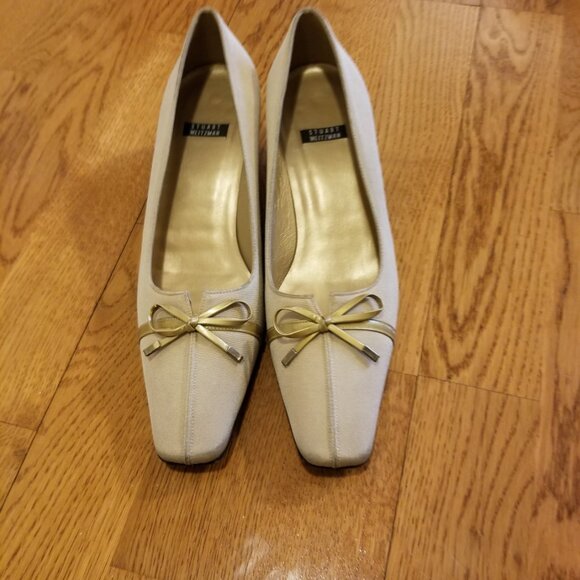 STUART WEITZMAN Vintage Kitten Heels shoes size 7.5 - Cream - Picture 11 of 11